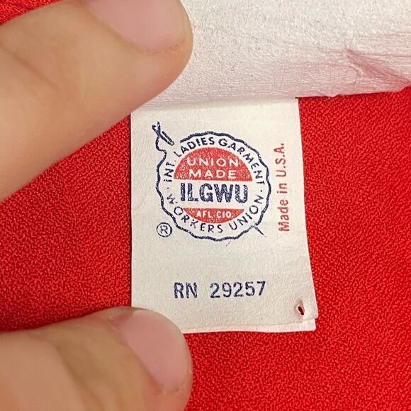 The International Ladies Garment Workers Union Vintage Red Blouse - Picture 7 of 13